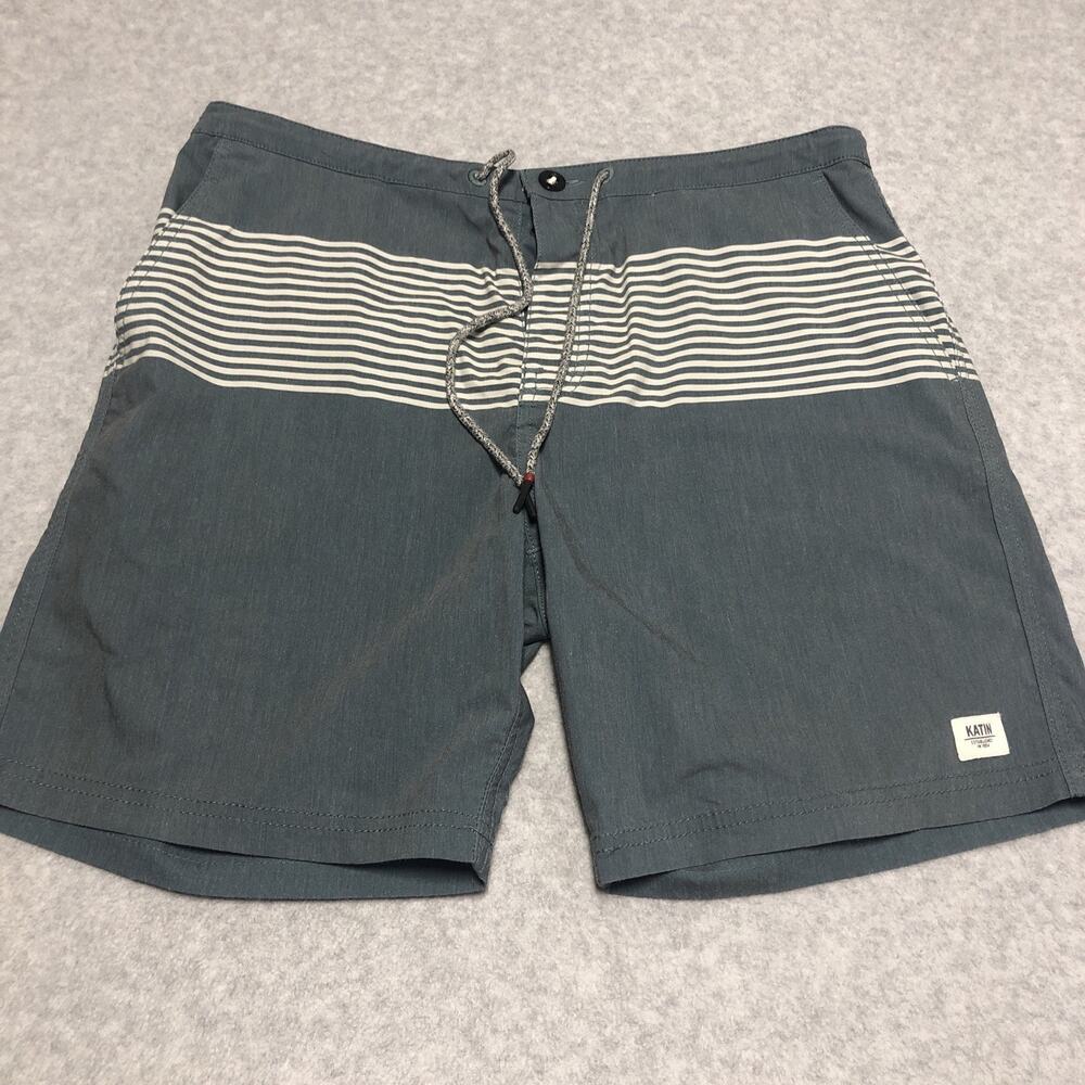 Katin Board Swim Posey Board Shorts Trunk Men 32 Gray Geo Print Pockets Beach